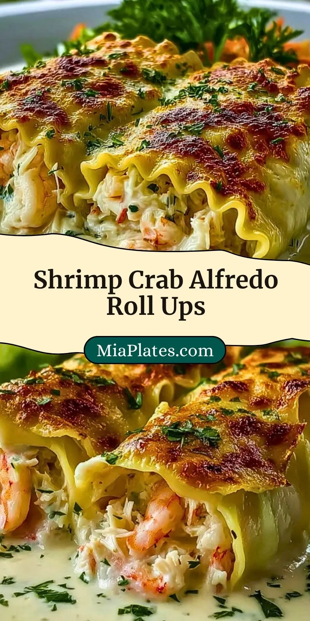 Shrimp Crab Alfredo Roll Ups (3)