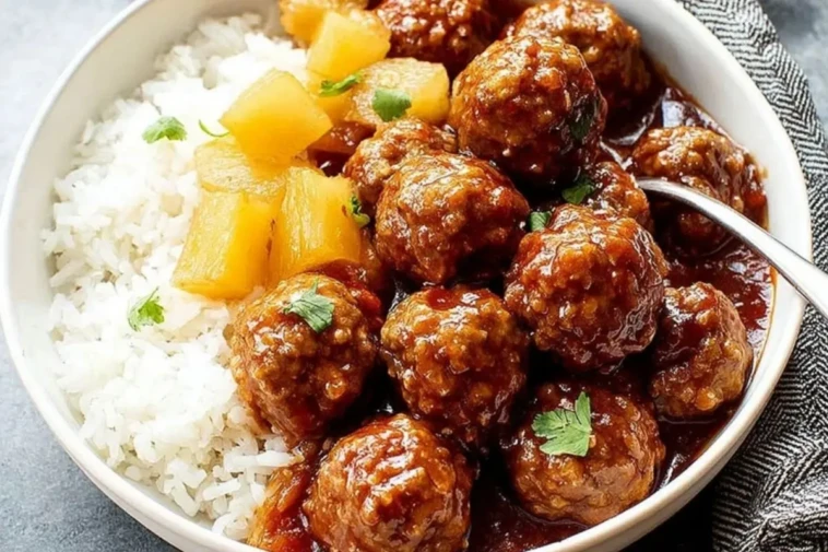 Slow Cooker Sweet and Sour Meatballs 1