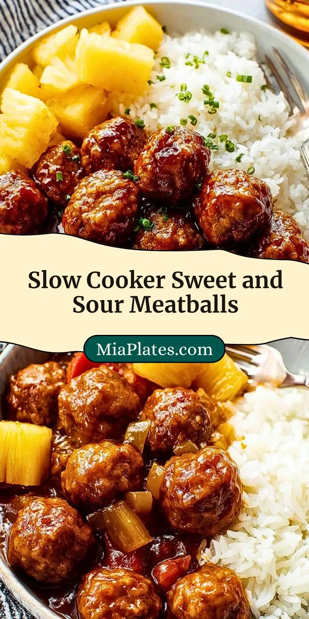Slow Cooker Sweet and Sour Meatballs Pin 2