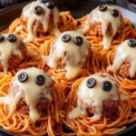 Spooky Spaghetti & Cheesy Monster Meatballs