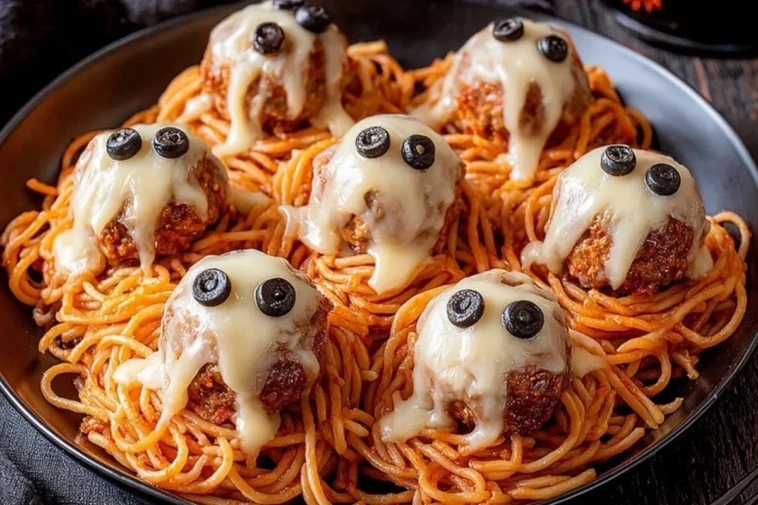 Spooky Spaghetti & Cheesy Monster Meatballs