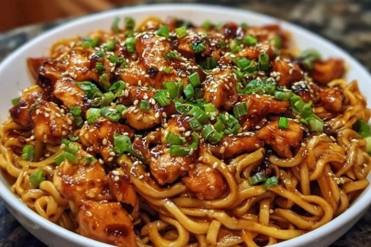 Sticky Garlic Chicken Noodles