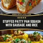 Stuffed Patty Pan Squash with Sausage and Rice Pin 1